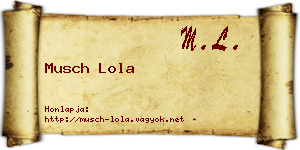 Musch Lola névjegykártya